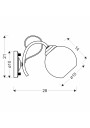 Lampa ścienna Tartine 1xE27 28 cm - wymiary produktu