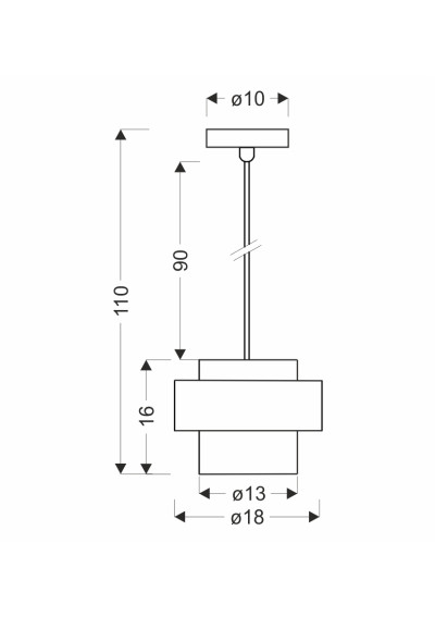 E27 pendant light 1xE27 18 cm - product dimensions