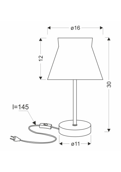 Sigalea table lamp 1xE14 16 cm - product dimensions
