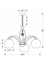 Sierra pendant light 3xE27 46 cm - product dimensions