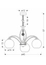 Lampa wisząca Sandrine 3xE27 srebrny 46 cm - wymiary produktu