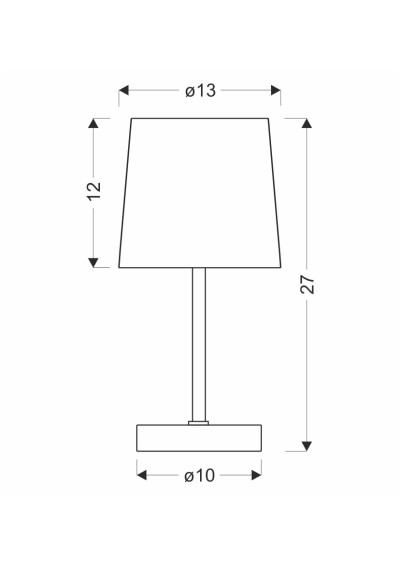 Sally table lamp 1xE14 brown 13 cm - product dimensions