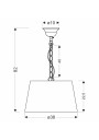 Lampa wisząca Pyros E27 patynowy 38 cm - wymiary produktu