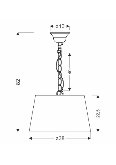 Lampa wisząca Pyros E27 patynowy 38 cm - wymiary produktu