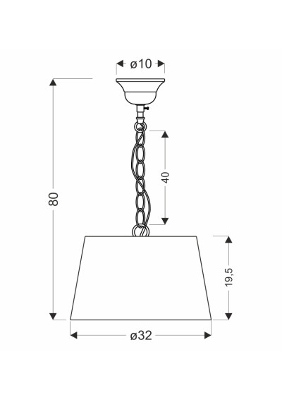 Lampa wisząca Pyros 1xE27 kremowy 32 cm - wymiary produktu