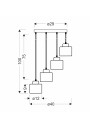 Olivca pendant light 4xE27 green 40 cm - product dimensions