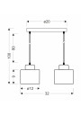 Olivca pendant light 2xE27 green 32 cm - product dimensions