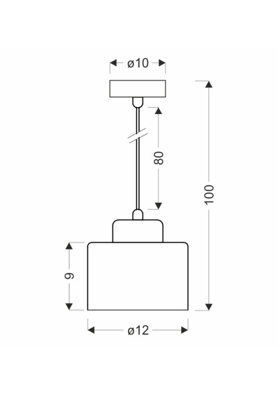 Lampa wisząca Olivca 1xE27 zielony 12 cm - wymiary produktu
