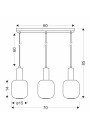 Linox pendant light 3xE27 black 70 cm - product dimensions