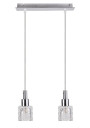 Lampa wisząca Rubik 2xG9 chromowy, kryształki bezbarwne 32 cm