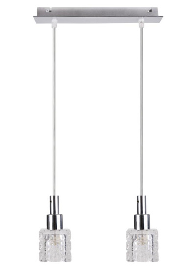 Lampa wisząca Rubik 2xG9 chromowy, kryształki bezbarwne 32 cm