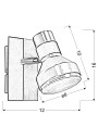 Sortha wall light 9 W LED 2700 K srebrno black 12 cm - product dimensions