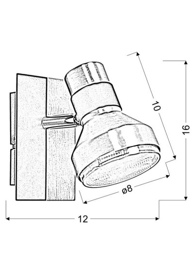 Lampa ścienna Sortha 9 W LED 2700 K srebrno czarny 12 cm - wymiary produktu