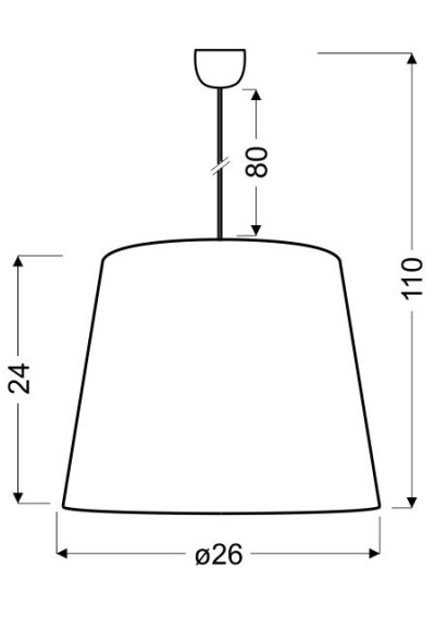 Tiger pendant light 1xE27 gold 26 cm - product dimensions