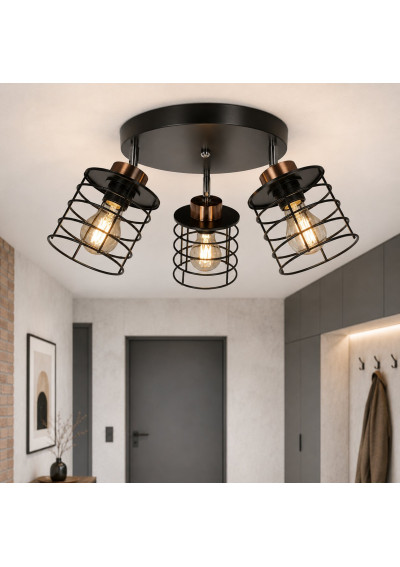 Glob ceiling light 3xE27 black / gold 40 cm