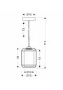 Jonera pendant light 1xE27 black 15 cm - product dimensions