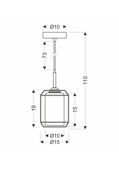Jonera pendant light 1xE27 black 15 cm - product dimensions