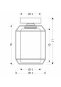Lampa sufitowa Jonera 1xE27 czarny 15 cm - wymiary produktu