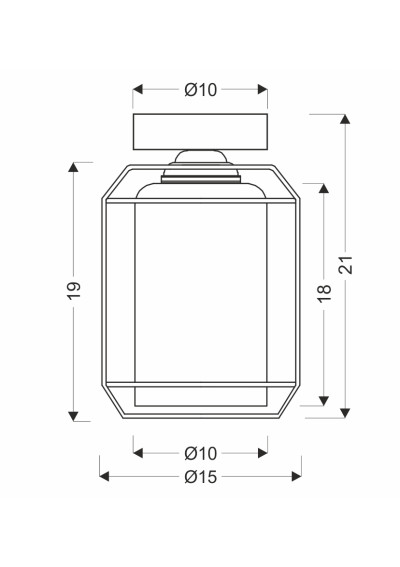 Lampa sufitowa Jonera 1xE27 czarny 15 cm - wymiary produktu