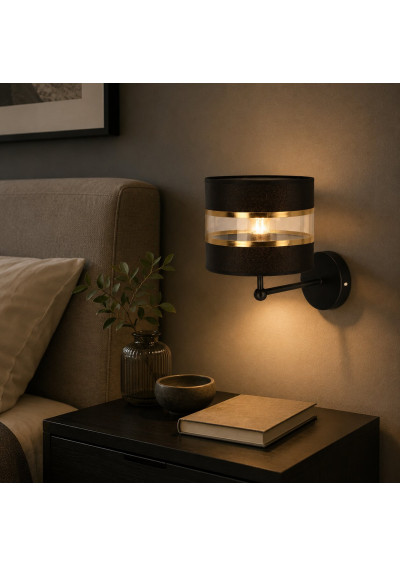 Andy wall light 1xE27 black / gold 28 cm - product image 1