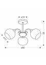 Lampa wisząca Nestor 3xE27 patynowy 50 cm - wymiary produktu