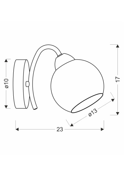 Lampa ścienna Nestor 1xE27 patynowy 23 cm - wymiary produktu