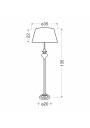 Lampa podłogowa Prima 1xE27 złoty satynowy, abażur czarny 135 cm - wymiary produktu