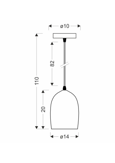 Icaro pendant light 14 cm - product dimensions