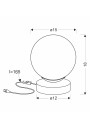 E27 table lamp 1xE14 black 15 cm - product dimensions