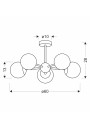 E14 pendant light 5xE14 black 60 cm - product dimensions