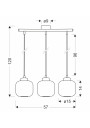 Lampa wisząca Estilo 3xE27 biały 57 cm - wymiary produktu