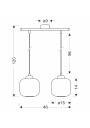 Estilo pendant light 2xE27 white 46 cm - product dimensions