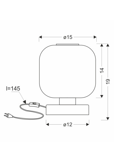 Lampa stołowa Estilo 1xE27 biały 15 cm - wymiary produktu