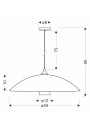 Duetto pendant light 1xE27 gold 40 cm - product dimensions