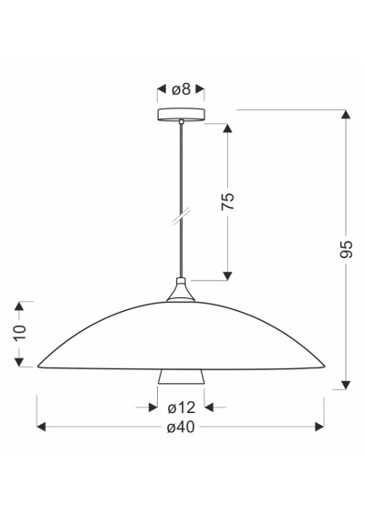 Duetto pendant light 1xE27 gold 40 cm - product dimensions