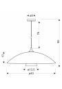 Lampa wisząca Duetto 1xE27 biały 40 cm - wymiary produktu
