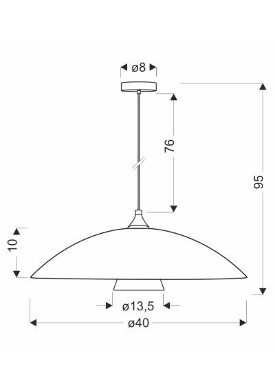 Duetto pendant light 1xE27 white 40 cm - product dimensions