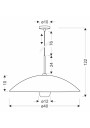Duetto pendant light E27 white 40 cm - product dimensions