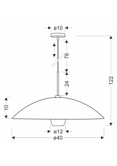 Duetto pendant light E27 white 40 cm - product dimensions