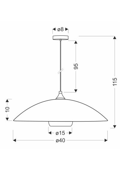 Duetto pendant light 1xE27 white 40 cm - product dimensions