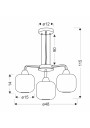 Campana pendant light 3xE27 brown 48 cm - product dimensions