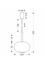 Bueno pendant light 1xGX53 transparent 25 cm - product dimensions