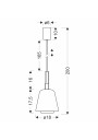 Bueno pendant light 1xGX53 grey 18 cm - product dimensions