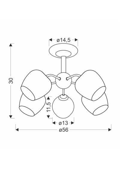 Breeze ceiling light 3xE27 brown 56 cm - product dimensions