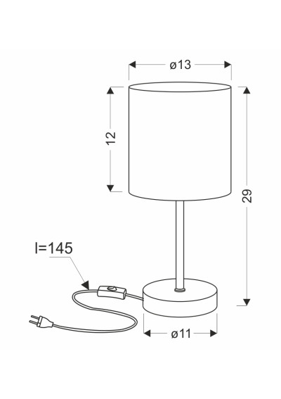 Lampa stołowa Beta 1xE14 złoty 13 cm - wymiary produktu