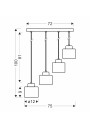 Alora pendant light 4xE27 white 75 cm - product dimensions