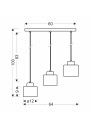 Lampa wisząca Alora 3xE27 biały 64 cm - wymiary produktu
