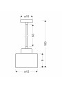Lampa wisząca Alora 1xE27 biały 12 cm - wymiary produktu