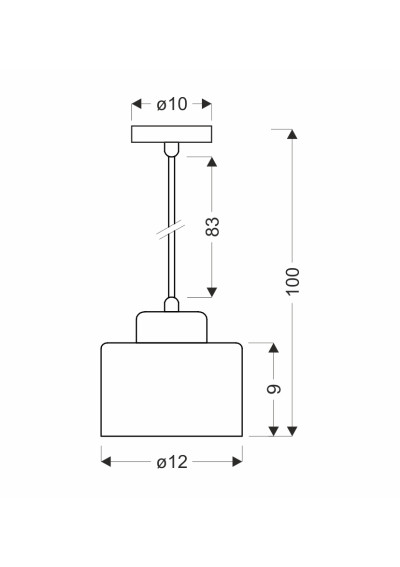 Lampa wisząca Alora 1xE27 biały 12 cm - wymiary produktu
