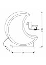 Moon table lamp 12 W LED 3000 K grey 26 cm - product dimensions